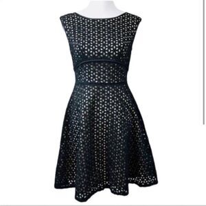 Loft Flower Pattern Eyelet Sleeveless Dress size 2